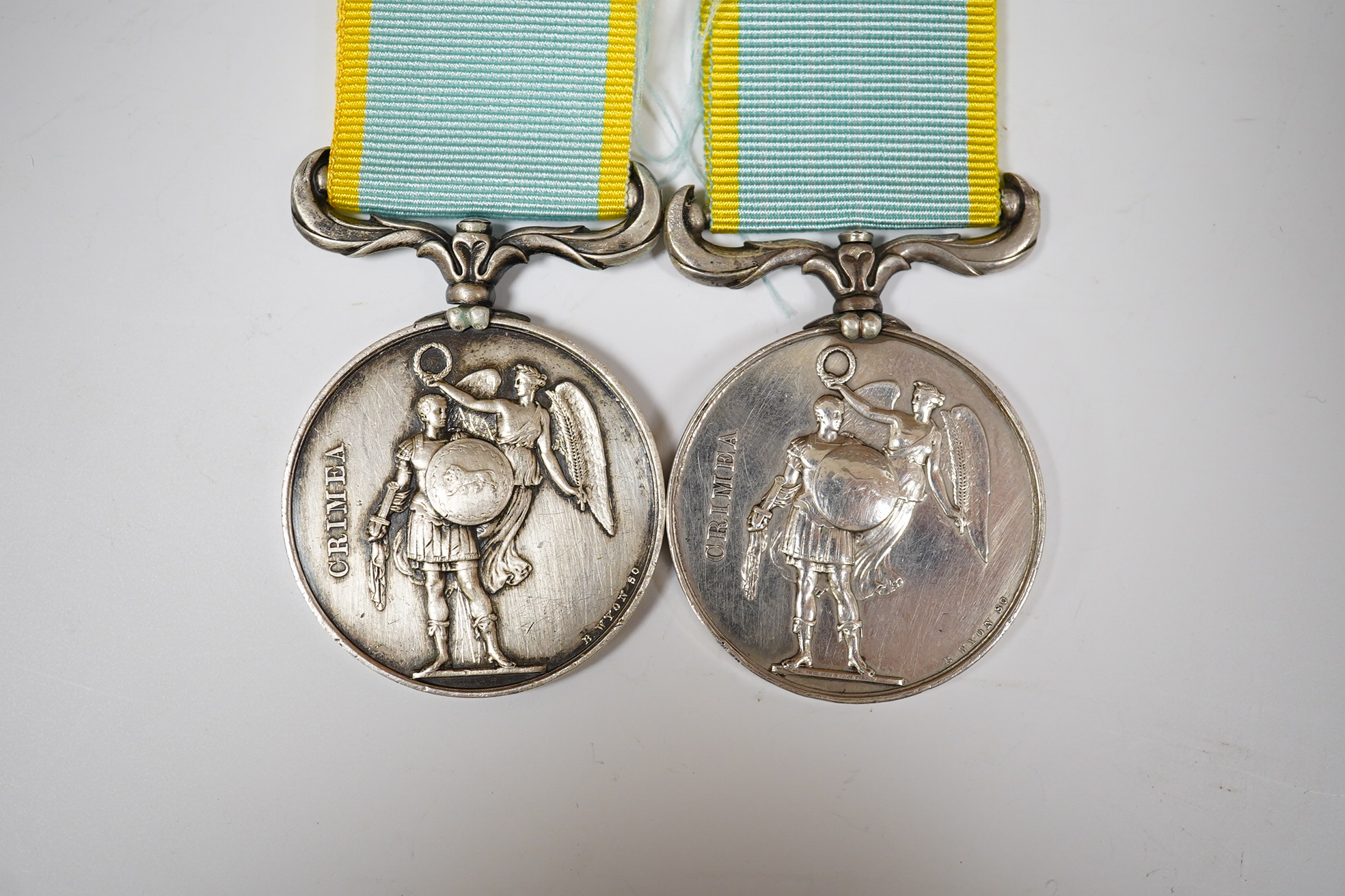 Two Crimea Medals 1854, each unnamed as issued.